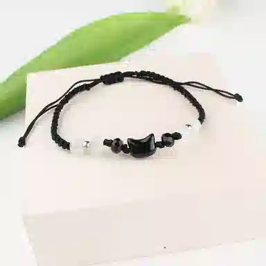 元生伊 黑猫白猫 精致小众简约 好运绵绵 树脂 手绳 男女同款情侣款