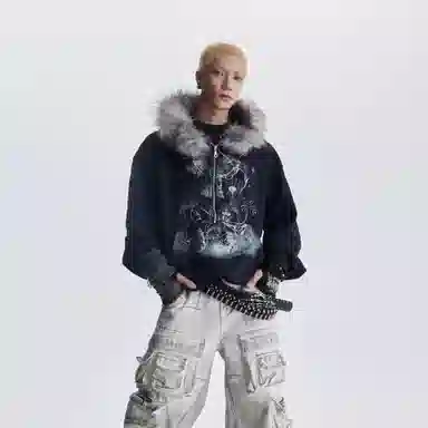 STRANGER LAB Y2K Half-Zip Hoodie