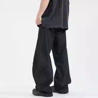 STRANGER LAB Denim Curved Blade Jeans Black