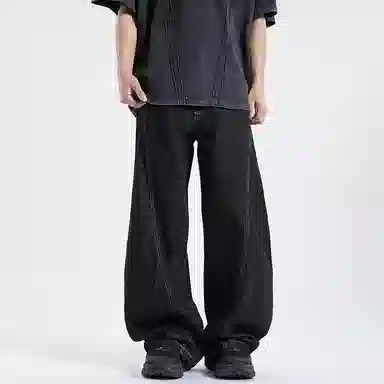 STRANGER LAB Denim Curved Blade Jeans Black