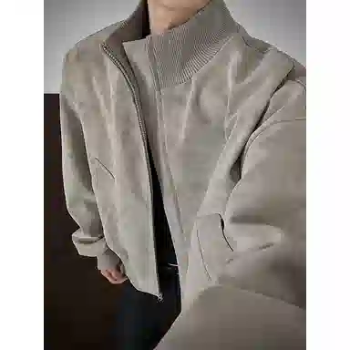 【雾面扎染设计夹克外套牛仔裤一套】布客行 防风保暖美式立领长袖宽松高街痞帅抽绳松紧水洗做旧显瘦阔腿通勤长裤休闲运动套装 男女同款