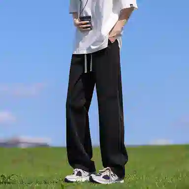 【拼色连帽开衫牛仔裤一套】布客行 撞色拉链高街休闲风大码宽松落肩保暖运动外套抽绳松紧腰水洗做旧港风简约百搭长裤卫衣套装 男女同款