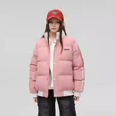 布客行 美式条纹防污防泼水撞色明线拼接假两件设计感复古高街防风防寒加厚保暖立领插肩休闲运动百搭棉服 男女同款