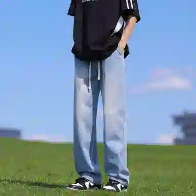 【万针刺绣立体花卉两面穿夹克牛仔裤一套】布客行 翻领拉链美式潮牌长袖外套抽绳港风宽松阔腿水洗做旧长裤休闲运动套装 男女同款