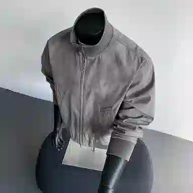 布客行 拼接美式复古高街夹克直筒水洗做旧微喇抽绳牛仔裤休闲运动套装 男女同款