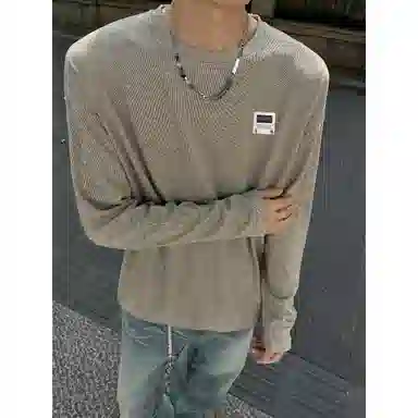 【可外穿打底保暖仿绵羊绒】布客行 美式复古高街轻奢老钱重磅慵懒垂感落肩港风宽松休闲舒适纯色基础百搭可内搭可拆卸胸针卫衣 男女同款