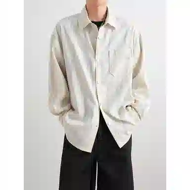 【扎染翻领脏脏开衫裤子一套】布客行 纯色晕染点缀大码百搭长袖外套抽绳松紧腰口水洗做旧阔腿牛仔通勤长裤衬衫套装 男女同款