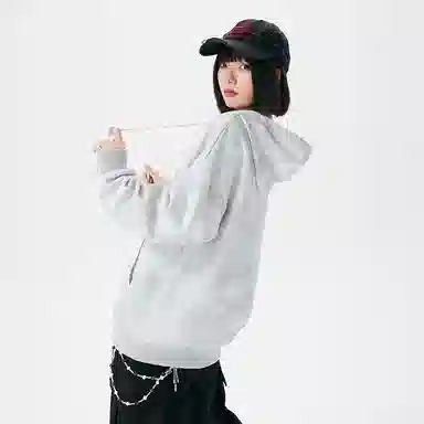 【满印扎染回潮】布客行 美式高街港式复古重磅设计感学院风连帽细带落肩口袋拉链青少年开衫宽松休闲舒适百搭华棉长袖外套卫衣 男女同款