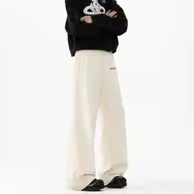 【高级纯色慵懒风垂感】布客行 美式高街复古港式韩系舒适宽松运动百搭抽绳青少年早秋开学穿搭雅痞阔腿亲肤长裤子休闲裤 男女同款