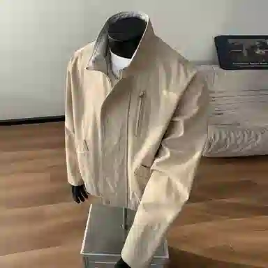 【水洗猫眼外套裤子一套】布客行 美式格子翻领美拉德复古高街上衣夹克直筒做旧微喇基础款抽绳松紧腰牛仔裤休闲运动套装 男女同款