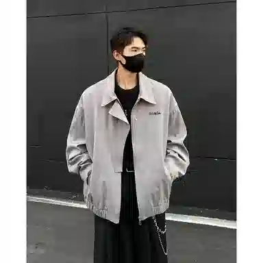 【潮流飞行员教练服】布客行 美式复古高街大码宽松港风可卸胸针轻奢老钱痞帅时尚短款翻领拉链帅气外个性百搭休闲行政夹克外套 男女同款