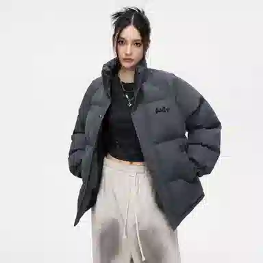 【扎染面包服】布客行 美式复古立领宽松休闲百搭高级感时尚街头基础通勤加厚保暖防泼水防污做旧废土风无性别主义冬季棉袄棉服 男女同款