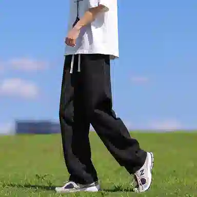 【重磅扎染脏脏衣裤子一套】布客行 美式潮牌连帽拼色拉链半开领大码长袖外套抽阔腿渐变色百搭牛仔长裤卫衣套装 男女同款