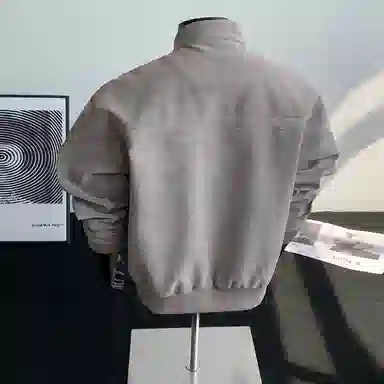 【绒感雾花皮外套裤子一套】布客行 美拉德立领拼接结构美式复古高街夹克直筒水洗做旧微喇基础款松紧腰抽绳牛仔裤休闲运动套装 男女同款