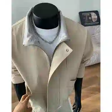 【水洗猫眼外套裤子一套】布客行 美式格子翻领美拉德复古高街上衣夹克直筒做旧微喇基础款抽绳松紧腰牛仔裤休闲运动套装 男女同款