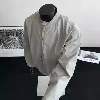 【防泼水外套裤子一套】布客行 棒球领美拉德美式复古纯色高街上衣夹克直筒水洗做旧微喇基础款抽绳松紧腰牛仔裤休闲运动套装 男女同款