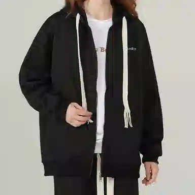 【懒人免搭配】布客行 重磅连帽纯色简约基础款春秋冬季一套开衫针织衫卫衣美式复古高街直筒中腰显高显瘦宽松百搭休闲运动套装 男女同款