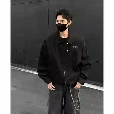 【潮流飞行员教练服】布客行 美式复古高街大码宽松港风可卸胸针轻奢老钱痞帅时尚短款翻领拉链帅气外个性百搭休闲行政夹克外套 男女同款