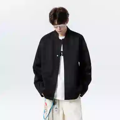 【纯色棒球领开衫牛仔裤一套】布客行 美式长袖开襟外套法式慵懒风百搭舒适学院风抽绳水洗复古做旧简约高街休闲卫衣套装 男女同款