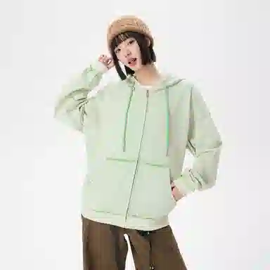 【反穿多巴胺】布客行 彩色条纹木耳边拆卸别针美式复古高街港风回潮设计连帽落肩口袋系带开衫宽松舒适百搭华棉长袖外套 卫衣 男女同款