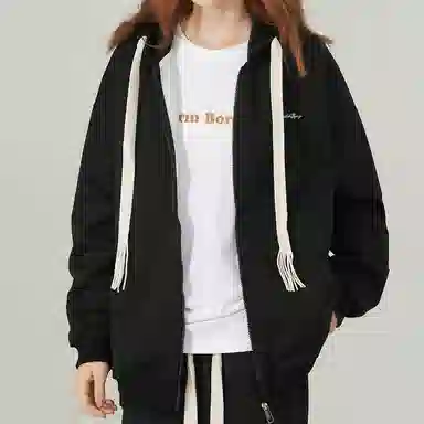 【懒人免搭配】布客行 重磅连帽纯色简约基础款春秋冬季一套开衫针织衫卫衣美式复古高街直筒中腰显高显瘦宽松百搭休闲运动套装 男女同款