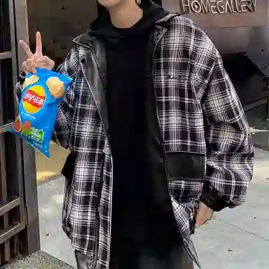 布客行 美式复古高街潮牌翻领痞帅休闲宽松百搭夹克 男女同款