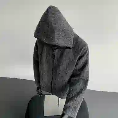 【粗纺仿羊绒外套裤子一套】布客行 连帽高街绒感保暖美式复古上衣夹克直筒水洗做旧微喇基础款松紧腰抽绳牛仔裤休闲运动套装 男女同款