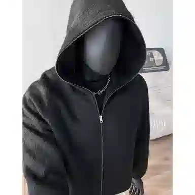 【粗纺仿羊绒外套裤子一套】布客行 连帽高街绒感保暖美式复古上衣夹克直筒水洗做旧微喇基础款松紧腰抽绳牛仔裤休闲运动套装 男女同款