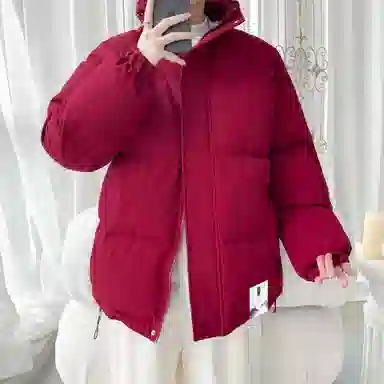 布客行 【美式复古面包服立领纯色】日常通勤无性别主义宽松休闲穿搭多巴胺舒适亲肤柔软配色防风保暖街头风户外长袖棉服 男女同款