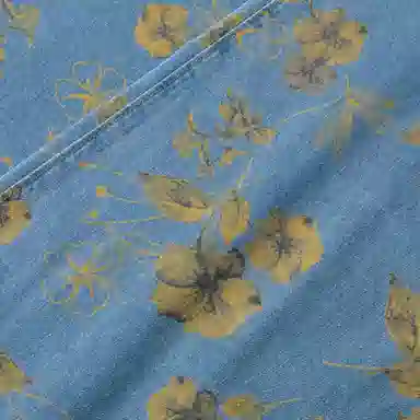 布客行 美式复古水洗植物花卉满印提花高街亲肤透气休闲百搭微喇显高显瘦显腿长裤弹力基础款阔腿巴黎柳叶弯刀直筒无性别牛仔裤 男女同款