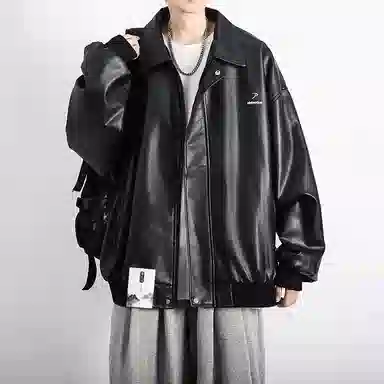 【美式潮流融合翻领工装春秋外套】布客行 不羁狂野硬朗摇滚机车叛逆小众设计风高级感慵懒宽松重磅舒适通勤个性夹克 男女同款