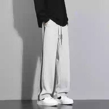 【重磅卫裤百搭款】布客行 侧边撞色条纹拼接设计美式高街亲肤弹力直筒长裤子潮流学院风宽松大码痞帅针织运动裤休闲裤 男女同款