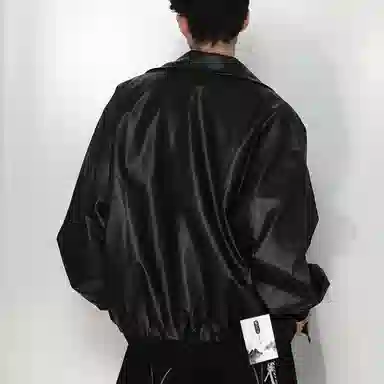 【美式复古潮流防水仿皮外套】布客行 痞帅酷飒不羁狂野硬朗摇滚机车叛逆扎染慵懒休闲宽松重磅舒适通勤个性百搭夹克 男女同款