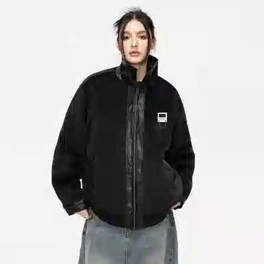 【派克服双面穿】布客行 狼纹绒感座山雕蟒纹拼皮仿水貂兔绒哈灵顿轻奢老钱高级硬挺重工美式复古高街机能美拉德防寒保暖棉服 男女同款