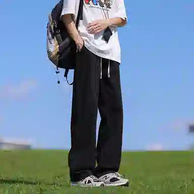 【扎染翻领脏脏开衫裤子一套】布客行 纯色晕染点缀大码百搭长袖外套抽绳松紧腰口水洗做旧阔腿牛仔通勤长裤衬衫套装 男女同款