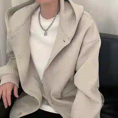 布客行 美式复古休闲连帽开衫秋季外套夹克 男女同款