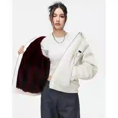【派克服双面穿】布客行 狼纹绒感座山雕蟒纹拼皮仿水貂兔绒哈灵顿轻奢老钱高级硬挺重工美式复古高街机能美拉德防寒保暖棉服 男女同款