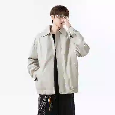 【复古美式PU皮衣】布客行 飞行员教练服美拉德港风机能高街休闲轻奢老钱风高级痞帅翻领落肩袖韩版工装百搭防风防泼水夹克 男女同款