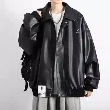 【美式潮流融合翻领工装春秋外套】布客行 不羁狂野硬朗摇滚机车叛逆小众设计风高级感慵懒宽松重磅舒适通勤个性夹克 男女同款