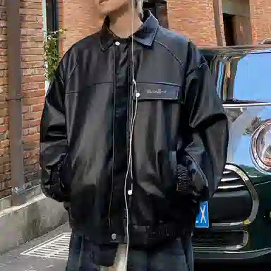 布客行 美式复古高街潮牌翻领痞帅休闲宽松百搭夹克 男女同款