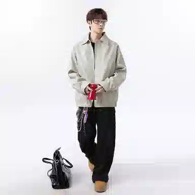 【复古美式PU皮衣】布客行 飞行员教练服美拉德港风机能高街休闲轻奢老钱风高级痞帅翻领落肩袖韩版工装百搭防风防泼水夹克 男女同款