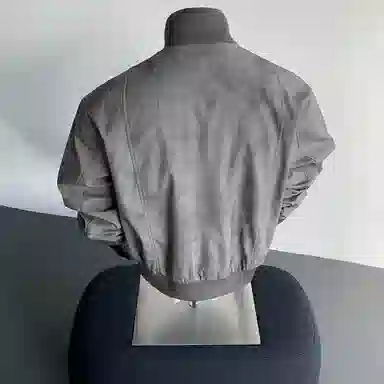 布客行 拼接美式复古高街夹克直筒水洗做旧微喇抽绳牛仔裤休闲运动套装 男女同款