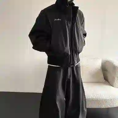 布客行 机车风白鸭绒保暖防风设计立领短款长袖夹克外套高街痞帅三防面料飞行员教练服御寒美式复古百搭纯色通勤羽绒服 男女同款