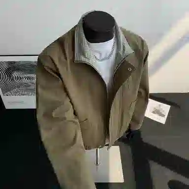 【水洗猫眼外套裤子一套】布客行 美式格子翻领美拉德复古高街上衣夹克直筒做旧微喇基础款抽绳松紧腰牛仔裤休闲运动套装 男女同款