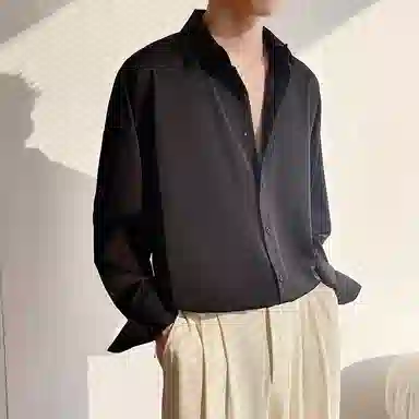 布客行 基础复古款纯色宽松大码衬衫 男女同款