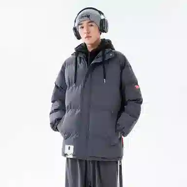 布客行 【冬季美式复古潮流拉链假两件连帽】痞帅工装户外加厚机能巴恩风休闲日常通勤舒适防风保暖御寒亲肤开衫棉服 男女同款