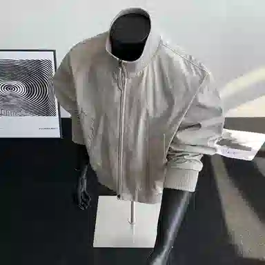 布客行 拼接美式复古高街夹克直筒水洗做旧微喇抽绳牛仔裤休闲运动套装 男女同款