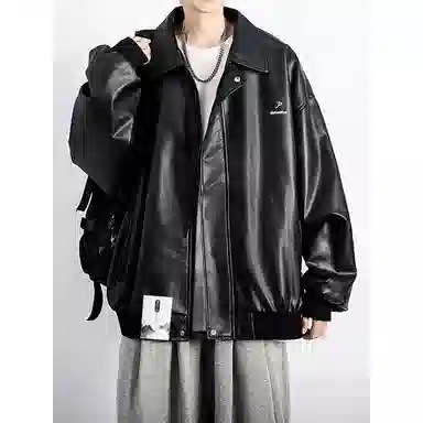 【美式潮流融合翻领工装春秋外套】布客行 不羁狂野硬朗摇滚机车叛逆小众设计风高级感慵懒宽松重磅舒适通勤个性夹克 男女同款