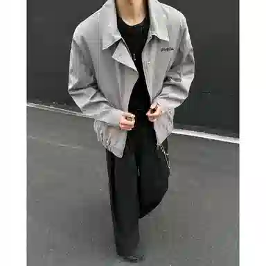 【潮流飞行员教练服】布客行 美式复古高街大码宽松港风可卸胸针轻奢老钱痞帅时尚短款翻领拉链帅气外个性百搭休闲行政夹克外套 男女同款