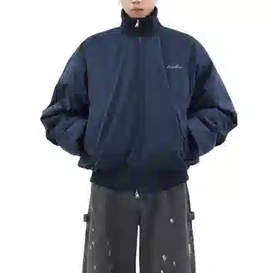 布客行 立领工装机车风长袖拉链三防风防泼水御寒保暖白鸭绒美式高街飞行员廓型复合短款显高休闲百搭教练夹克通勤外套羽绒服 男女同款